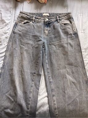 PacSun Light Gray Wide Leg Jeans